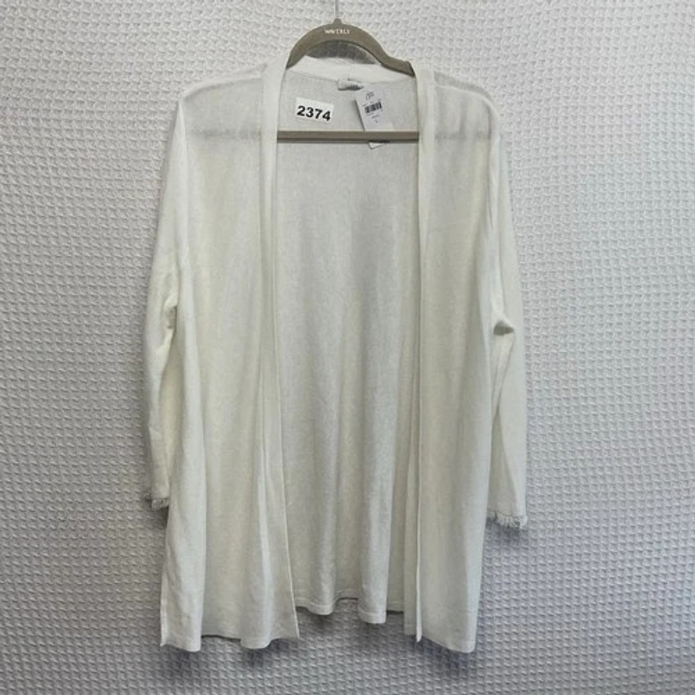 NWT J. Jill White Sheer‎ Open Front Duster Cardigan Tunic Women L China